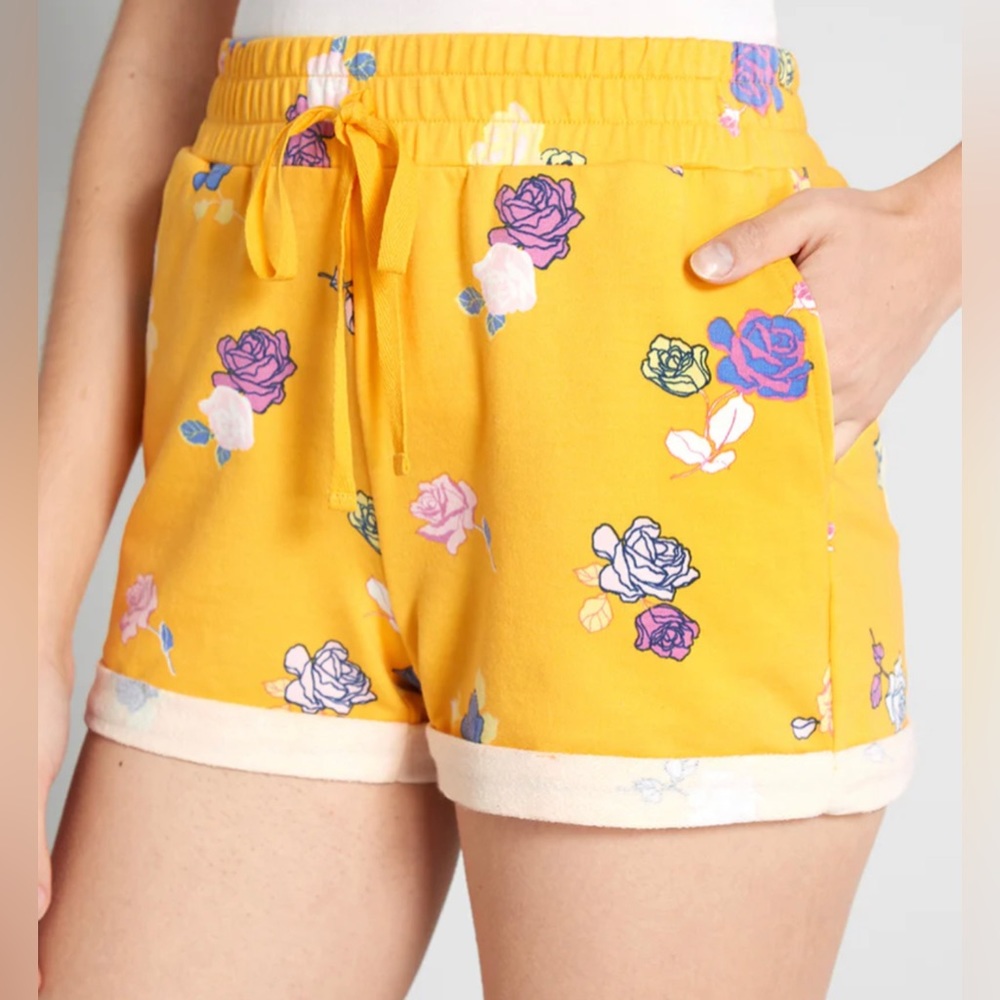 ModCloth Lounging Amongst the Roses Shorts